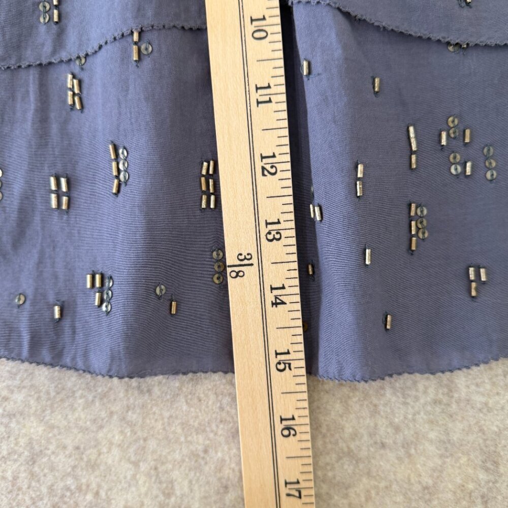 Vintage American Eagle Beaded Mini Skirt Blue Boho Y2K Festival M - Picture 7 of 8